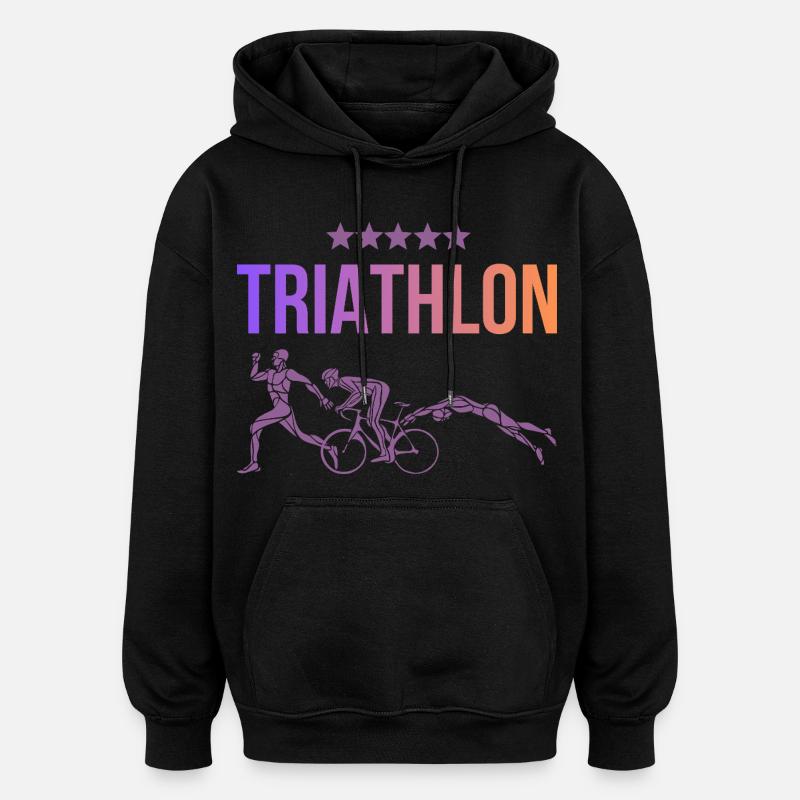 Triathlon - Sweat à capuche oversize unisexe - noir