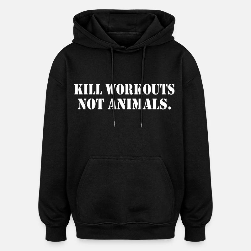 KILL EXERCICES SANS ANIMAUX - Sweat à capuche oversize unisexe - noir