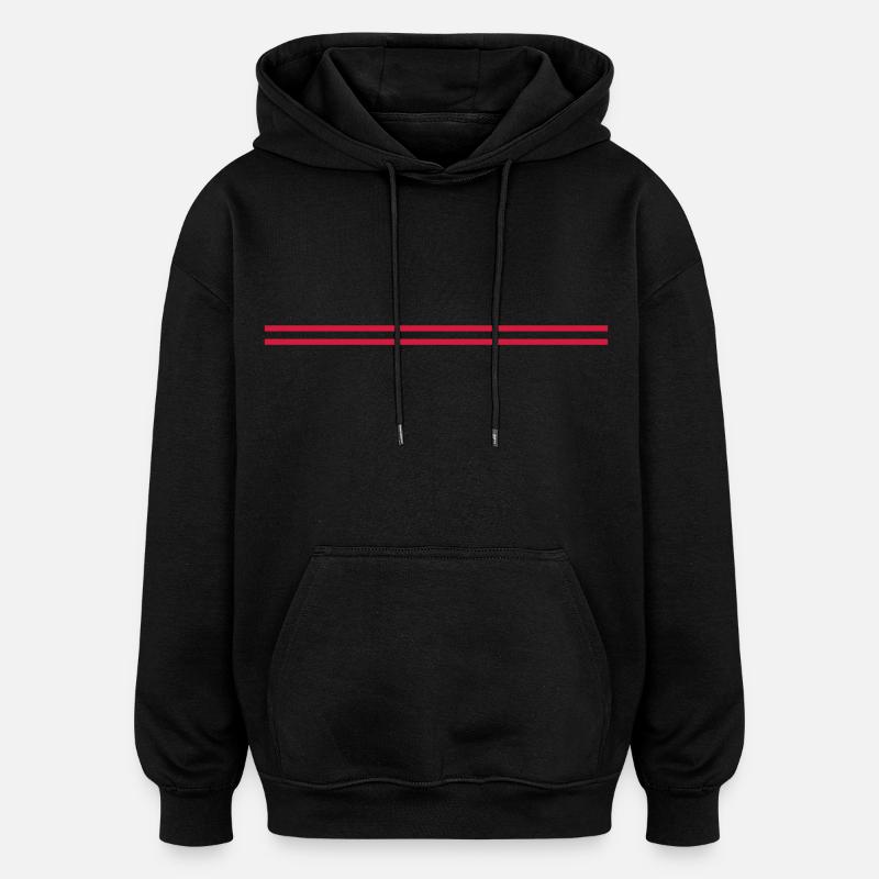 Line - Sweat à capuche oversize unisexe - noir