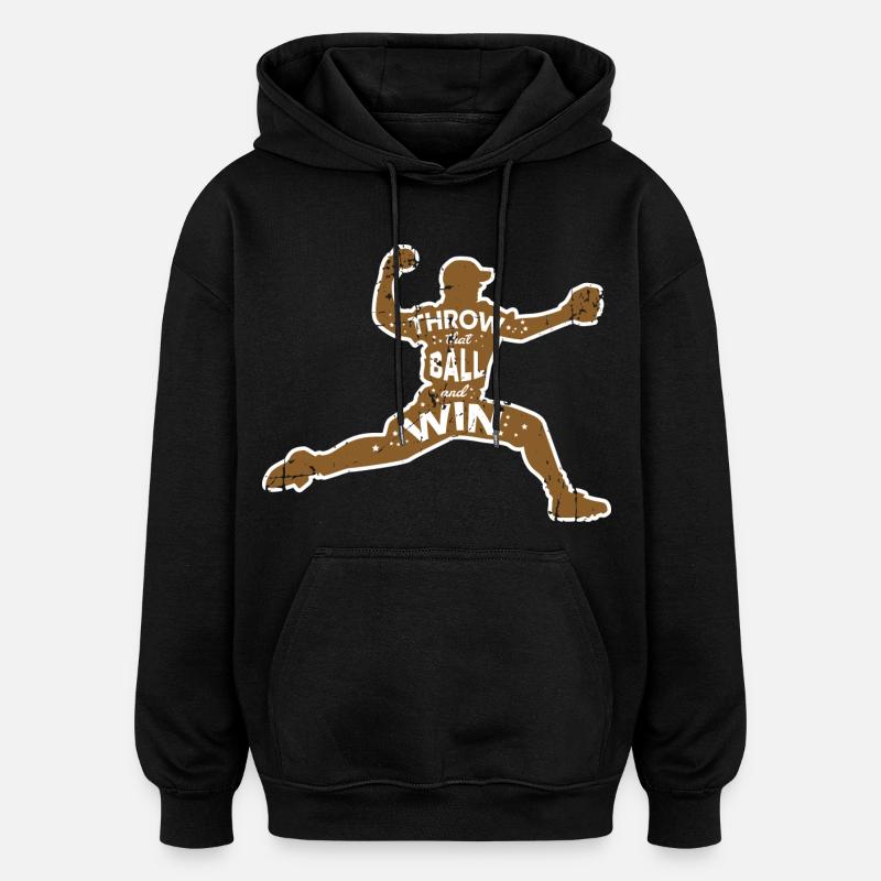 Baseball Wurf - Oversized Unisex Hoodie - Schwarz