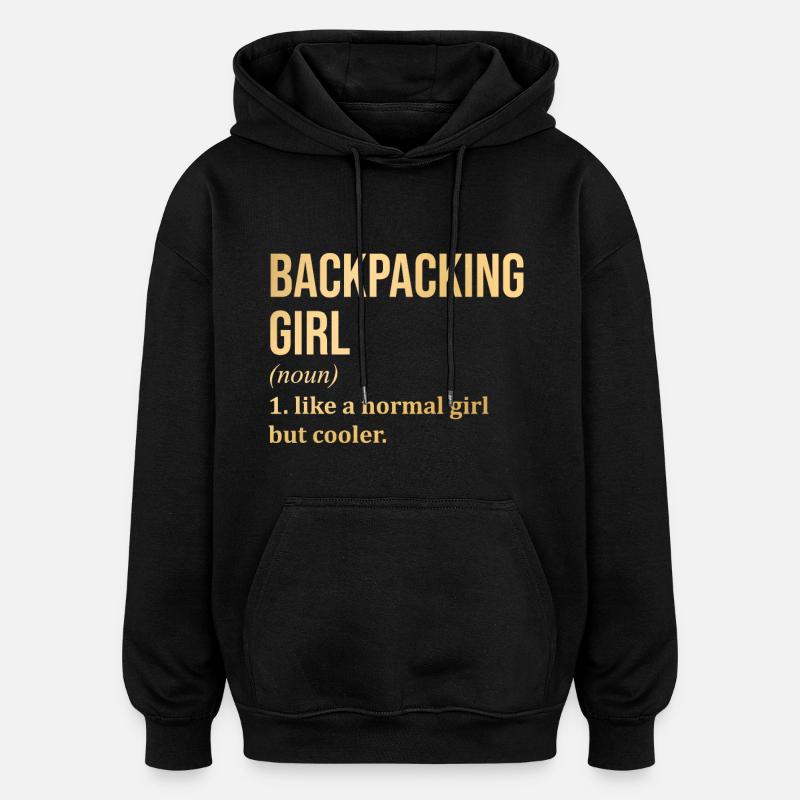 Backpacker - Oversized Unisex Hoodie - black