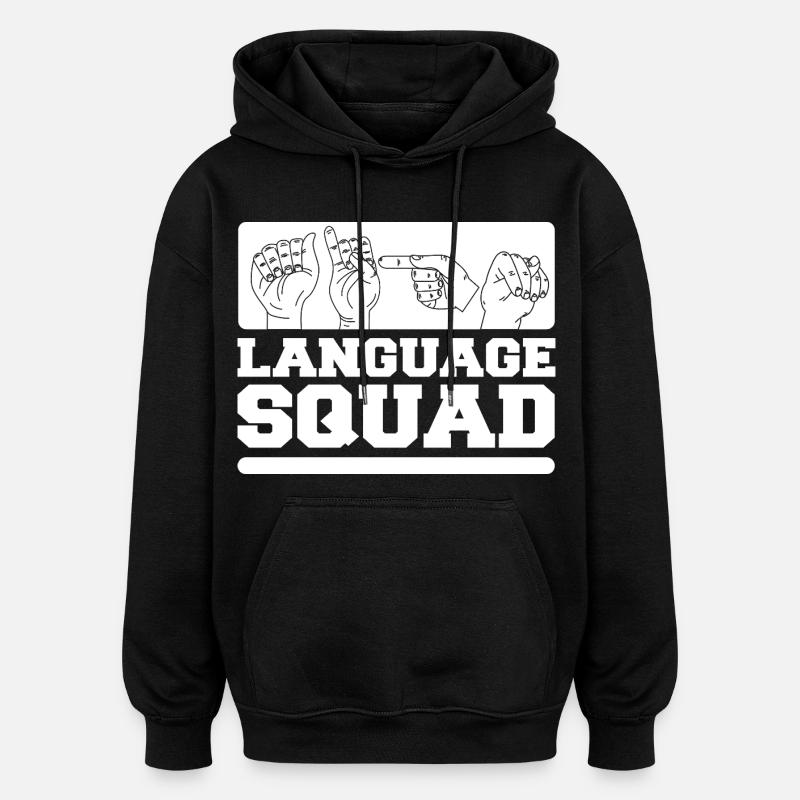 ASL Sign Language Interpreter - Oversized Unisex Hoodie - black