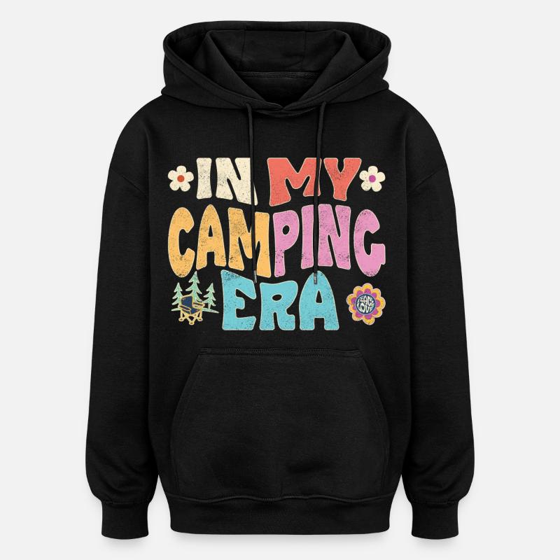À l’époque du camping - Sweat à capuche oversize unisexe - noir
