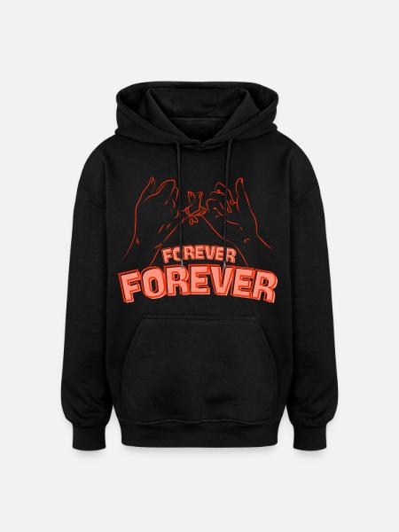 Forever Friendship – Hands Connect Hearts - Oversized Unisex Hoodie - black
