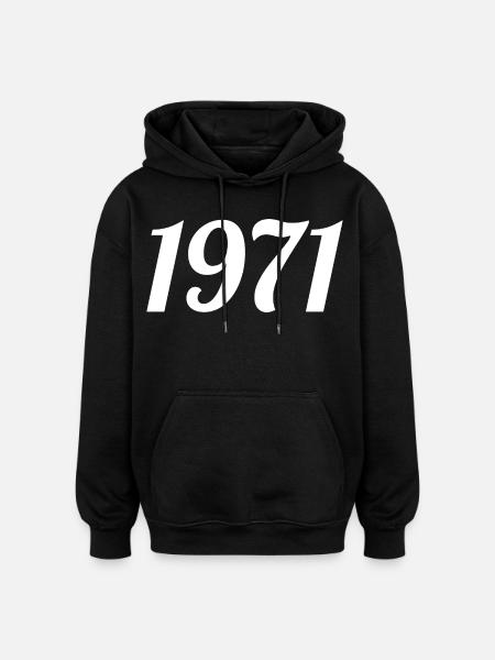 1971 - Sweat à capuche oversize unisexe - noir