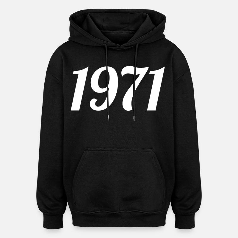 1971 - Sweat à capuche oversize unisexe - noir