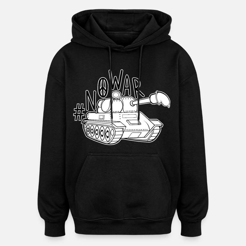 No War, tank with condom - Oversized Unisex Hoodie - black