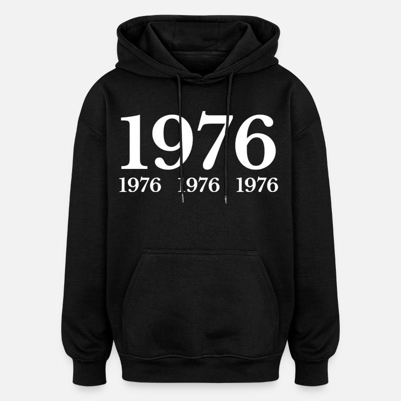 1976 - Sweat à capuche oversize unisexe - noir