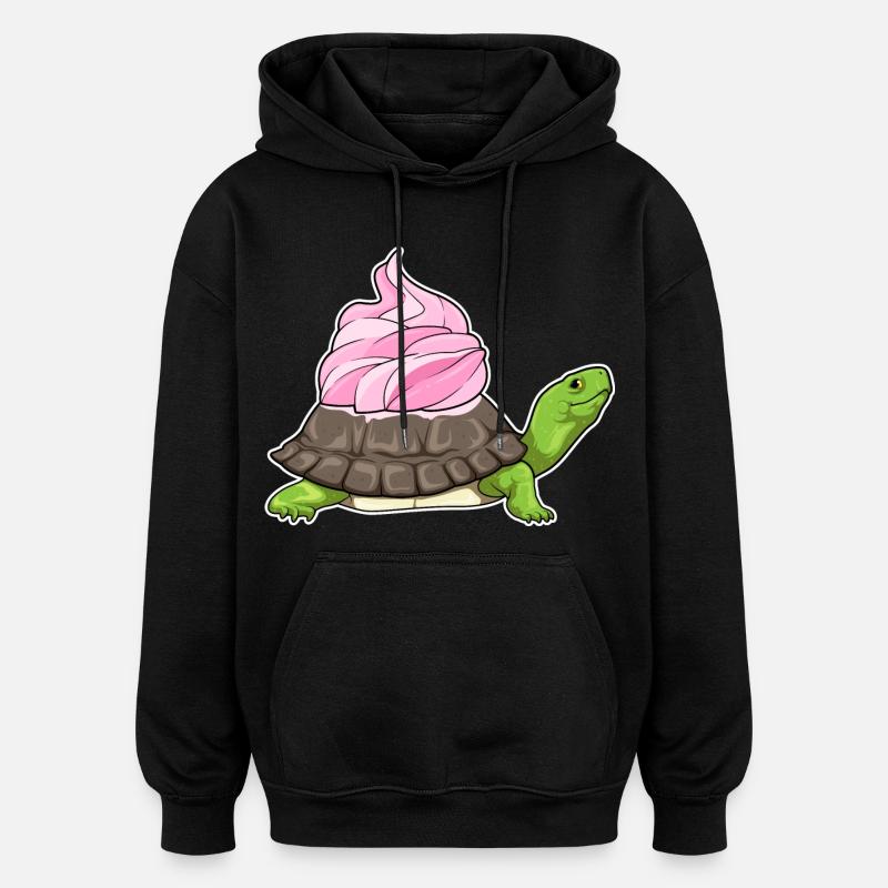 Turtle Frosting - Oversized Unisex Hoodie - black