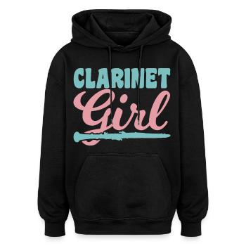 Clarinet player - Oversized Unisex Hoodie - black - Front - Noah (186cm)