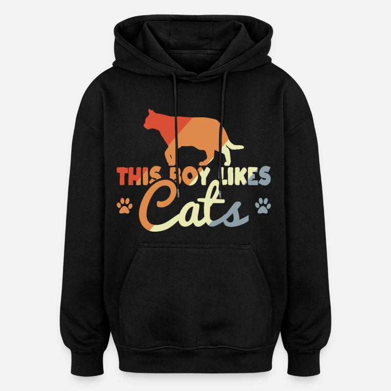 Chaton - Sweat à capuche oversize unisexe - noir