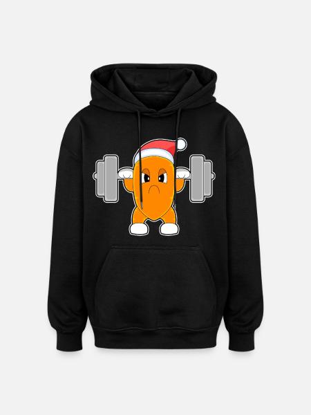 Carrot Christmas Bodybuilding - Oversized Unisex Hoodie - black