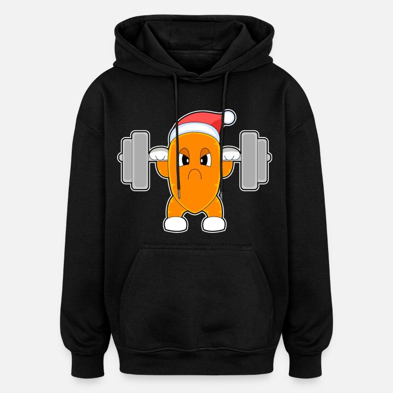 Carotte Noël Musculation - Sweat à capuche oversize unisexe - noir