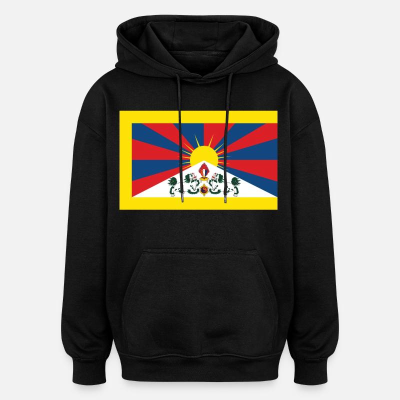 Drapeau officiel du Tibet Chungpo - Sweat à capuche oversize unisexe - noir