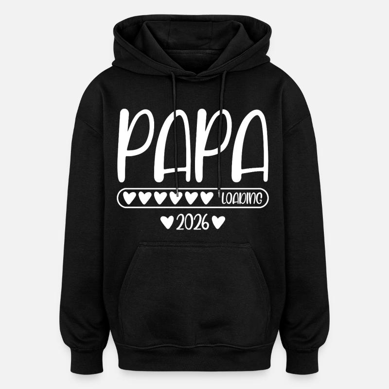 Papa 2026 loading - Oversized Unisex Hoodie - black