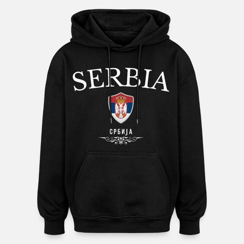 Orgueil serbe, né en Serbie - Sweat à capuche oversize unisexe - noir