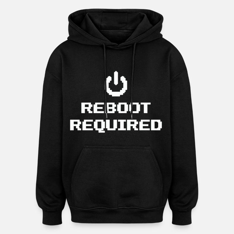 REDÉMARRAGE REQUIS Redémarrage requis - Sweat à capuche oversize unisexe - noir