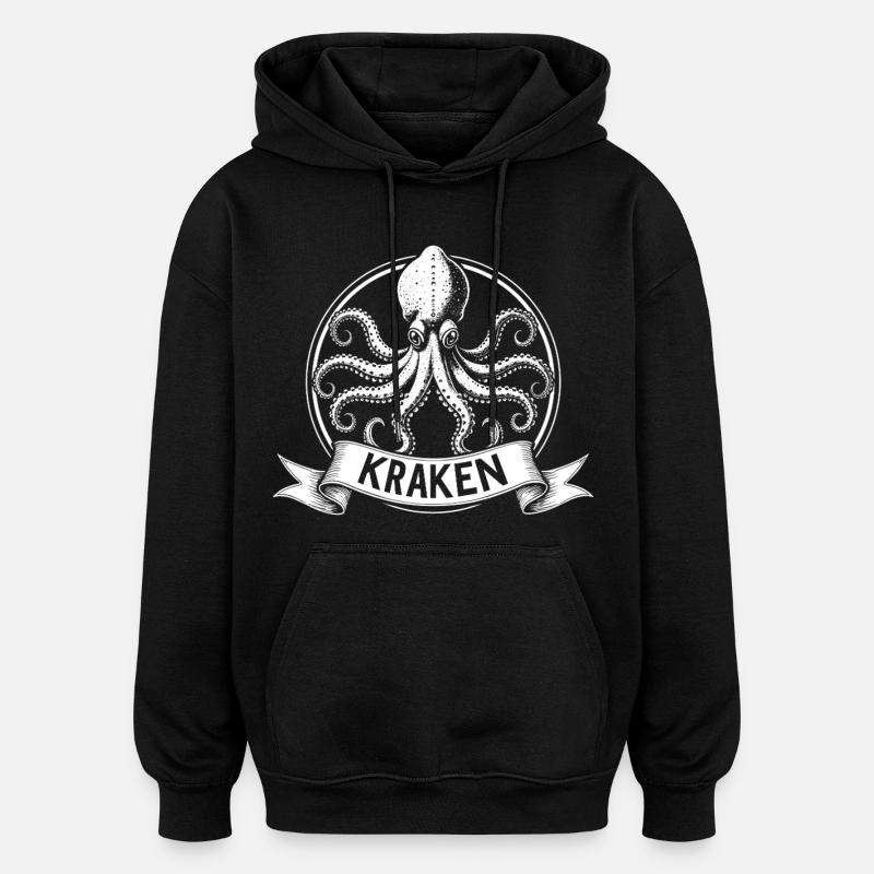 Cercle de l’emblème du Kraken - Sweat à capuche oversize unisexe - noir