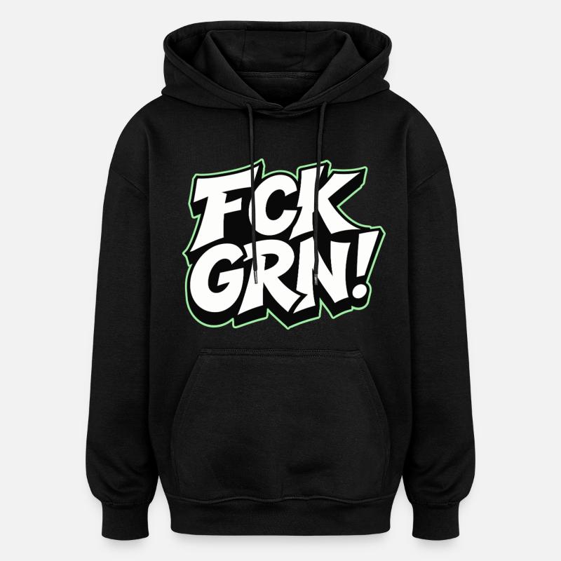 Lettrage de déclaration FCK GRN - Sweat à capuche oversize unisexe - noir