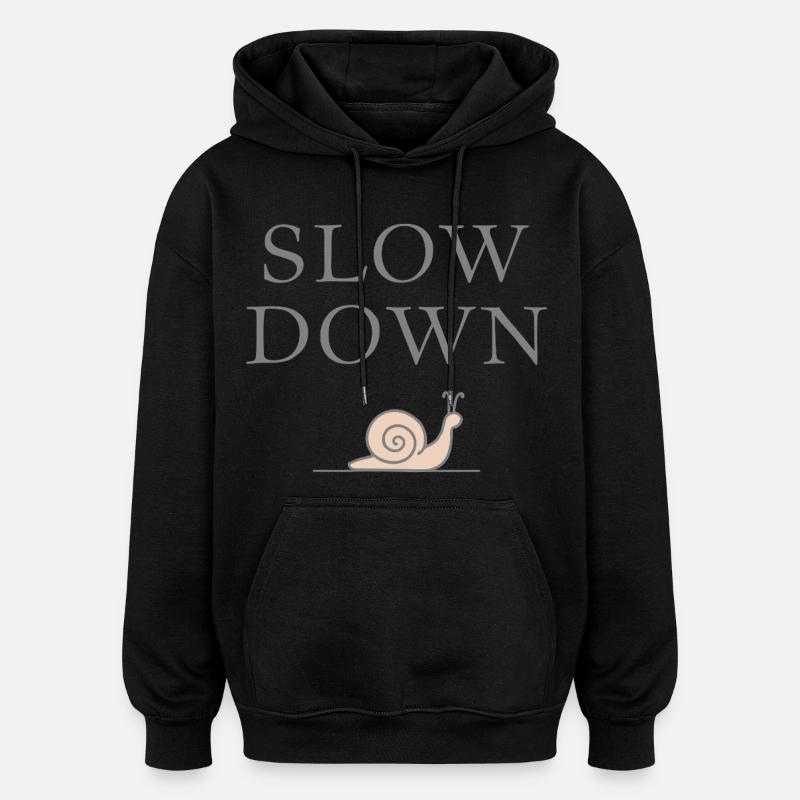 Rallentare la decelerazione della lumaca Mindfulness - Felpa con cappuccio unisex oversize - nero
