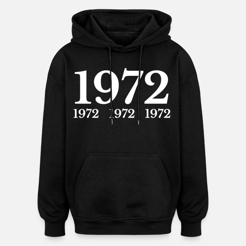 1972 - Sweat à capuche oversize unisexe - noir