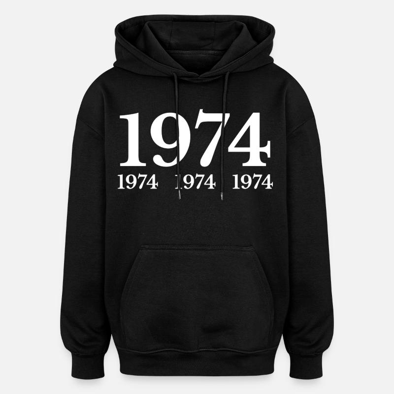 1974 - Sweat à capuche oversize unisexe - noir