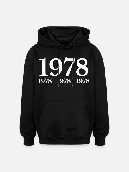 1978 - Oversized Unisex Hoodie - black