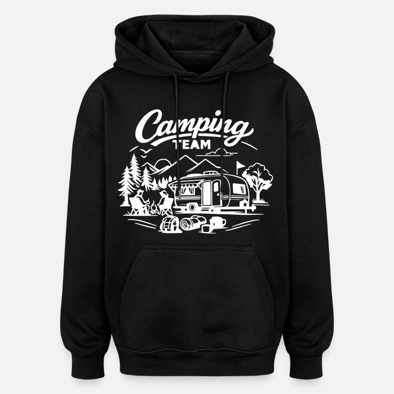 L’équipe du camping - Sweat à capuche oversize unisexe - noir