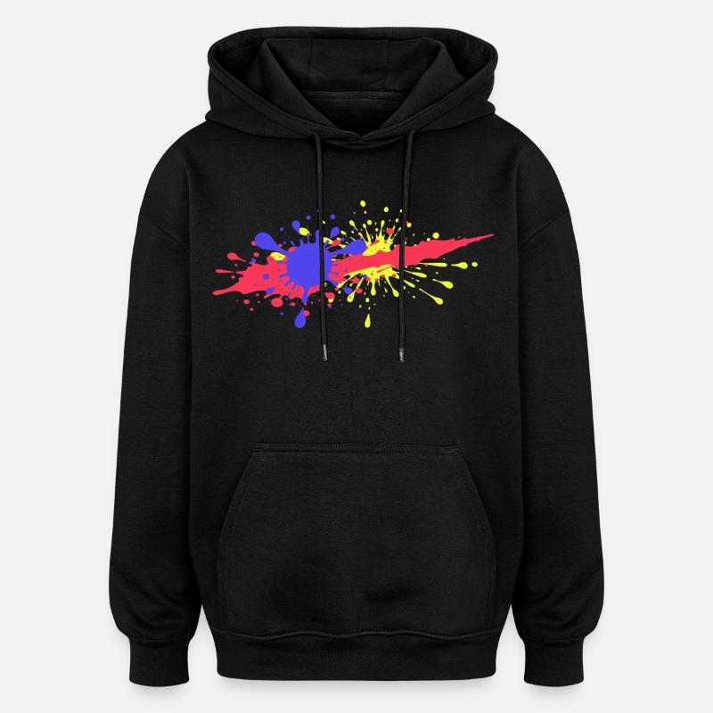 Bunte Farbkleckse Geburtstagsgeschenk witzig - Oversized Unisex Hoodie - Schwarz