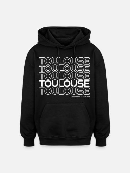 Neon Toulouse lettering - Oversized Unisex Hoodie - black