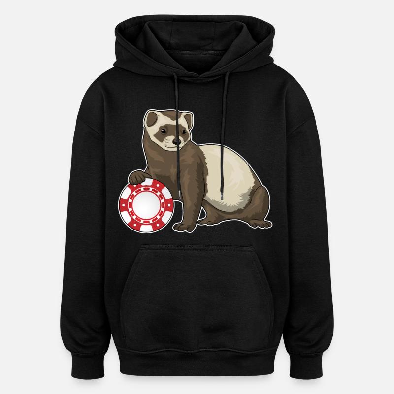 Ferret Poker Jetons de Poker - Sweat à capuche oversize unisexe - noir