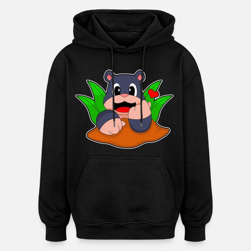 Cœur de taupe - Sweat à capuche oversize unisexe - noir
