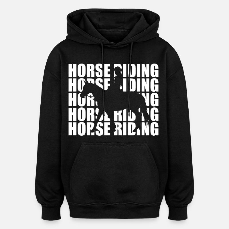 Équitation - Sweat à capuche oversize unisexe - noir