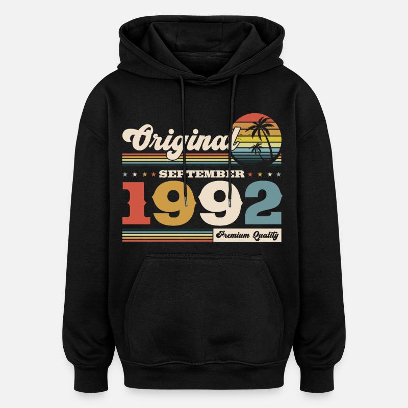 33e anniversaire Original septembre 1992 - Sweat à capuche oversize unisexe - noir