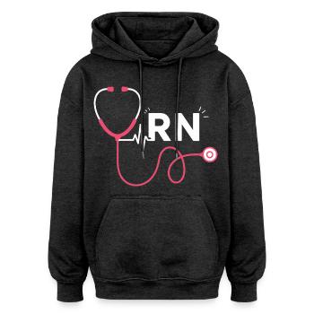 RN Herzstethoskop Trendmotiv - Oversized Unisex Hoodie - Anthrazit - Vorne - Noah (186cm)