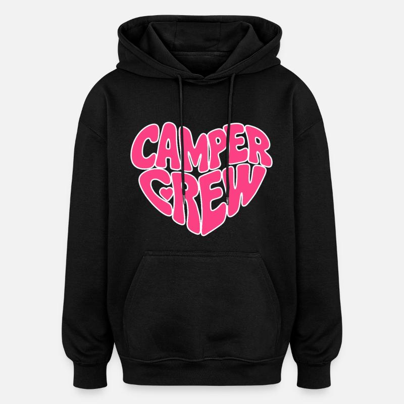 Camper Crew Heart Pink Bubbel - Oversized Unisex Hoodie - black