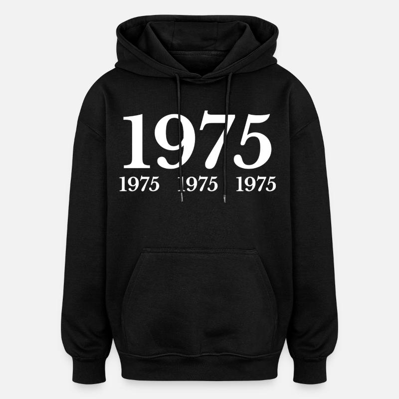 1975 - Sweat à capuche oversize unisexe - noir