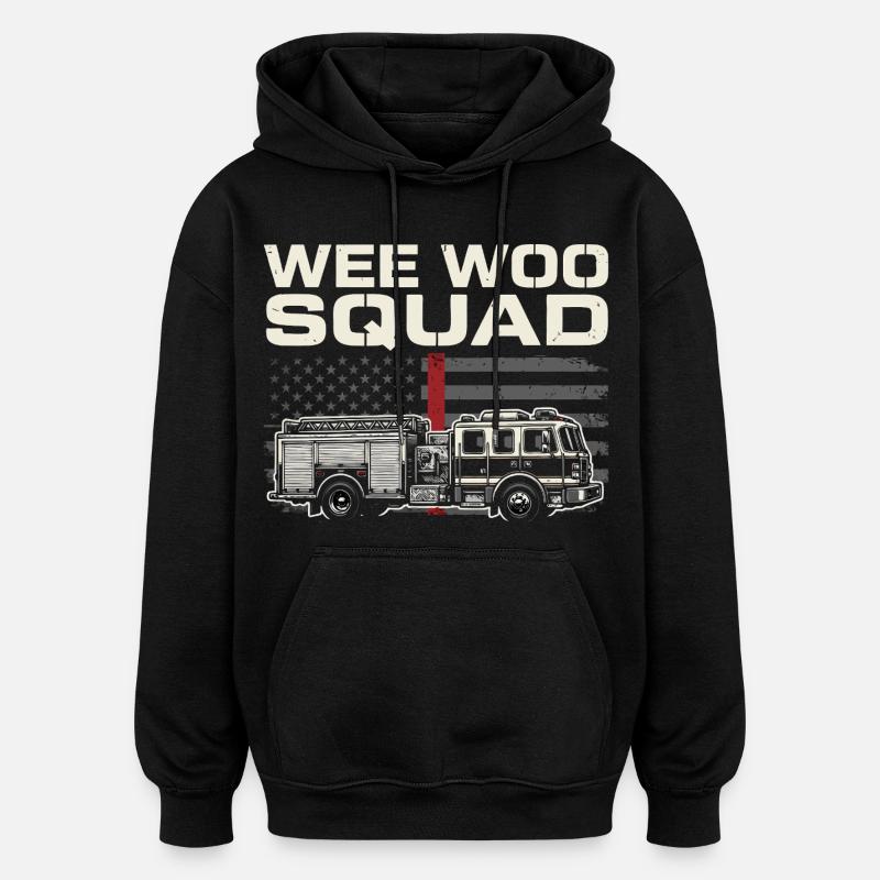 Wee Woo Squad Rettungsdienst Design - Oversized Unisex Hoodie - Schwarz