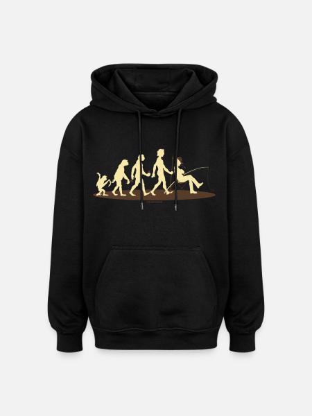 FUN - Evolution Angler - Geschenk - Bestseller - Oversized Unisex Hoodie - Schwarz