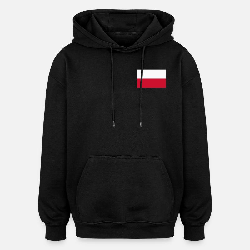 Drapeau de la Pologne - Sweat à capuche oversize unisexe - noir