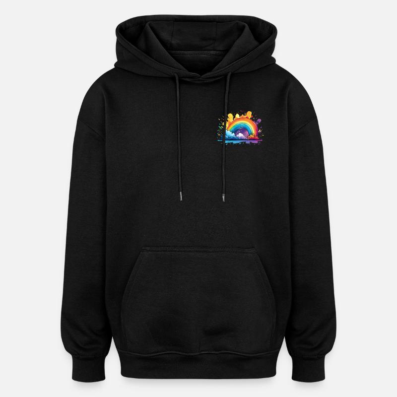 Votre arc-en-ciel - Sweat à capuche oversize unisexe - noir