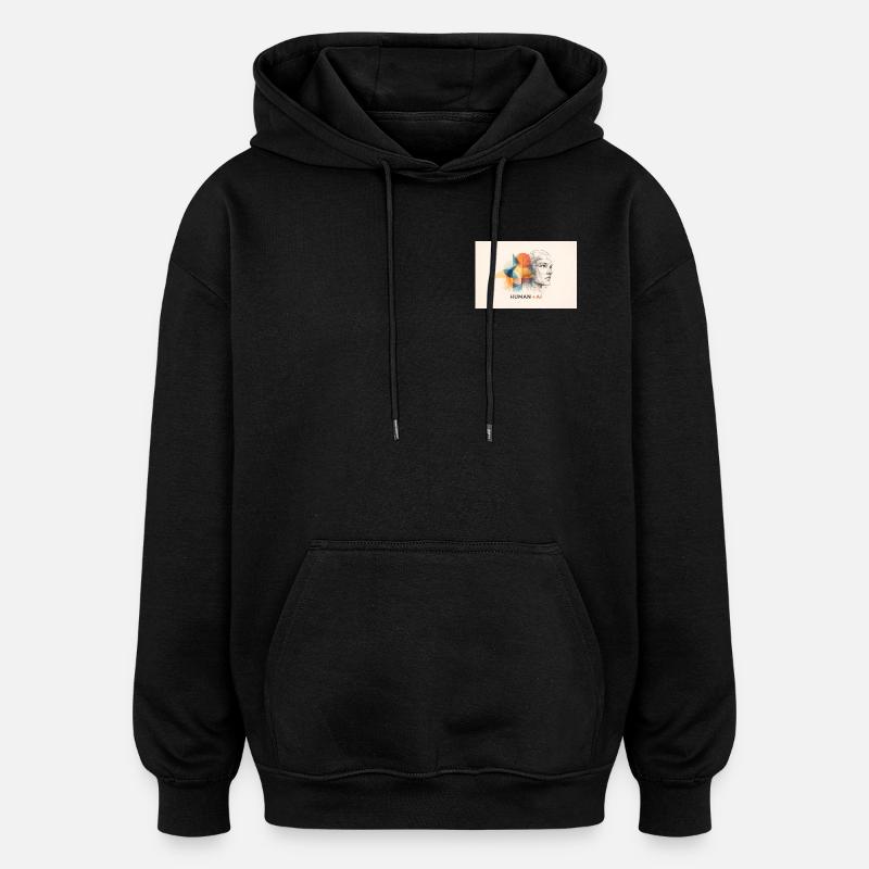 Human_AI - Sweat à capuche oversize unisexe - noir