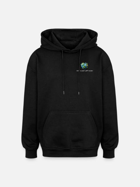 Protect our planet white - Oversized Unisex Hoodie - black