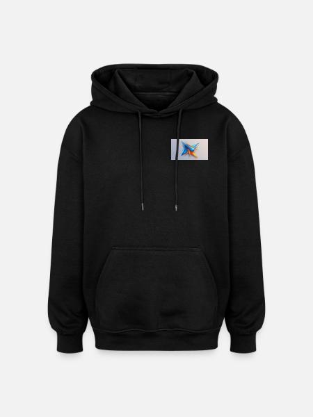 Origami Stern BlauOrange - Oversized Unisex Hoodie - Schwarz