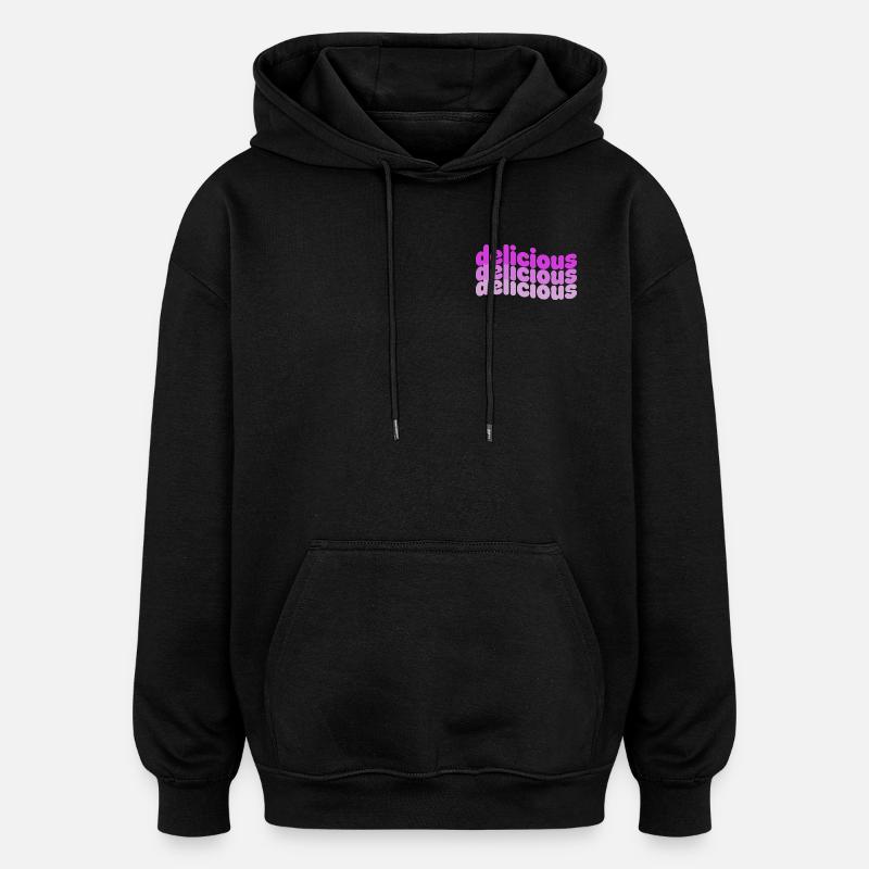 Delicious Typo Gradient Muster - Oversized Unisex Hoodie - Schwarz
