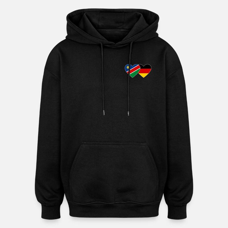 Namibia Germany Flag Heart - Oversized Unisex Hoodie - black