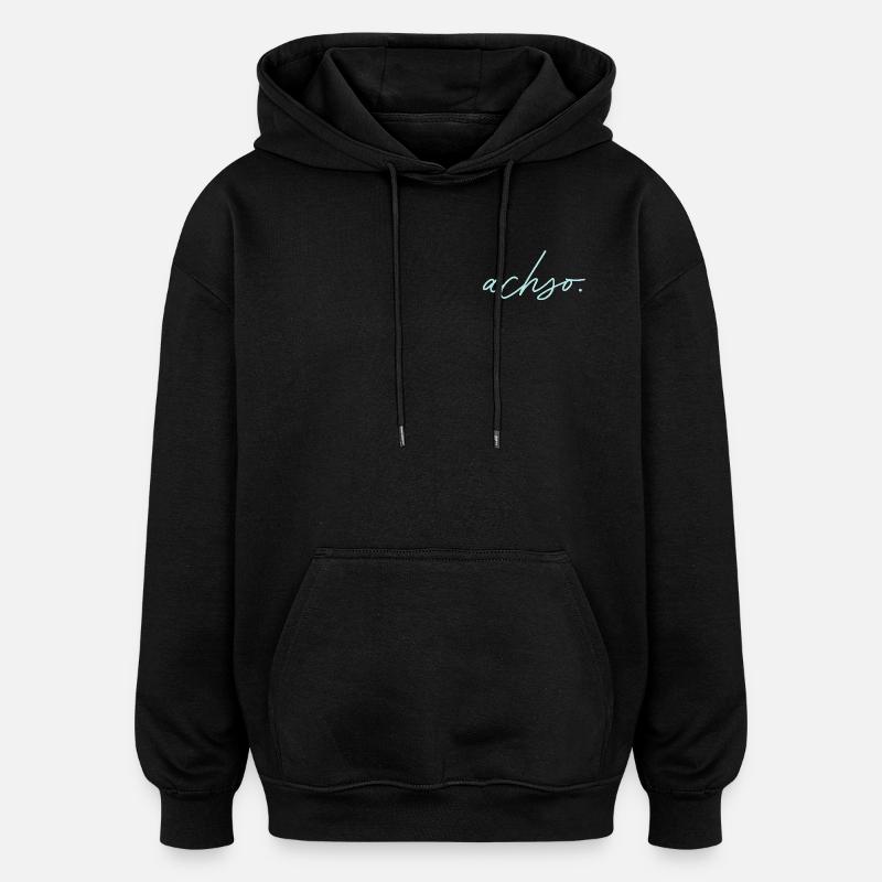 Eh bien. Vague bleue - Sweat à capuche oversize unisexe - noir
