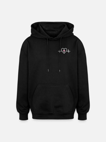 Heart + Rosé Wine – Passion Rosé - Oversized Unisex Hoodie - black