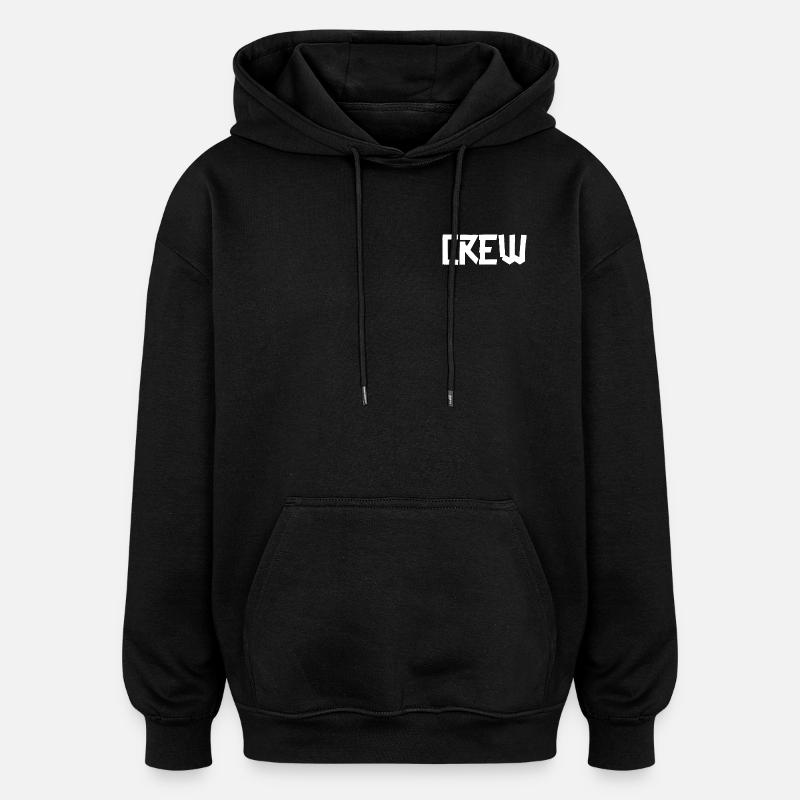 Crew Gaffer Petits caractères Blanc - Sweat à capuche oversize unisexe - noir