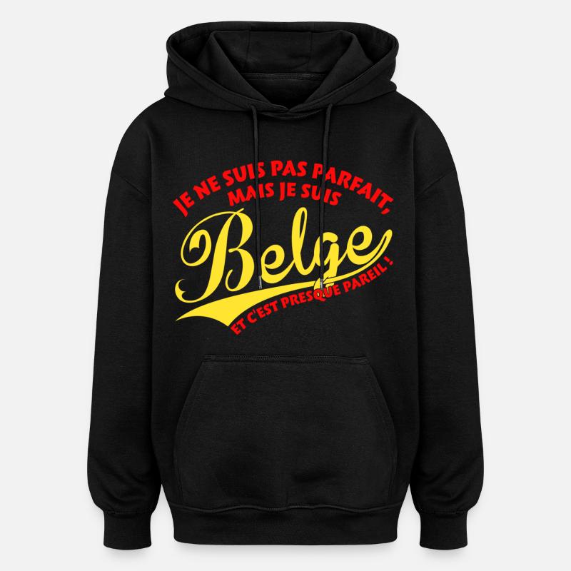 Parfait Belge couleurs - Sweat à capuche oversize unisexe - noir